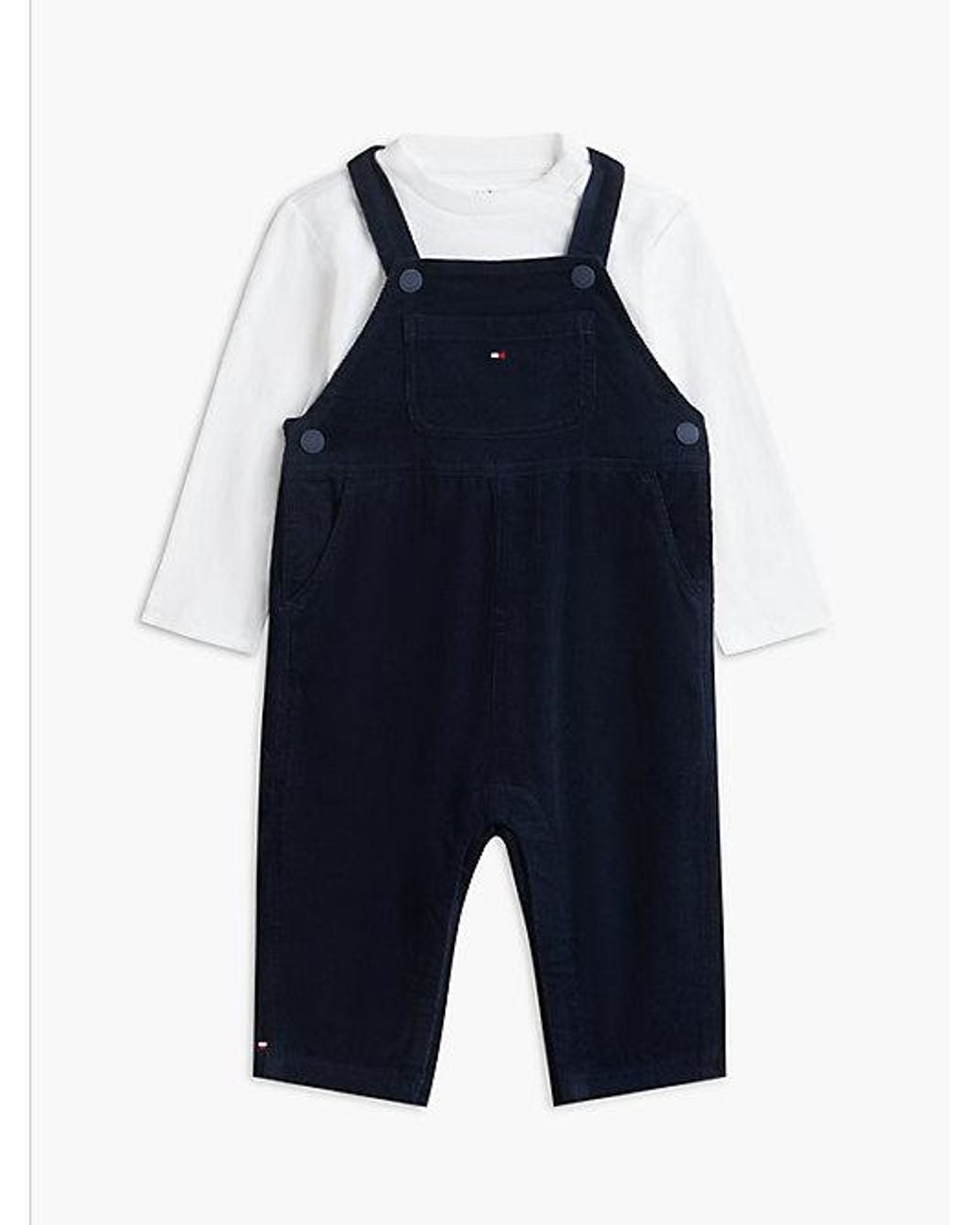Tommy Hilfiger Blue Relaxed Corduroy Dungaree Set
