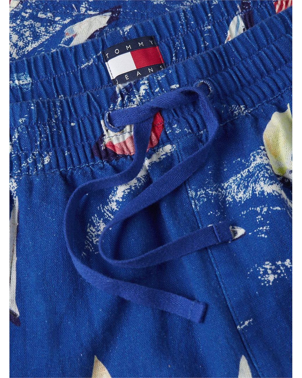 Tommy Hilfiger Blue Print Linen Blend Regular Shorts for men