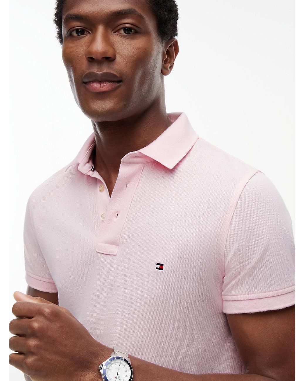 Tommy Hilfiger White 1985 Slim Fit Pique Polo Shirt for men