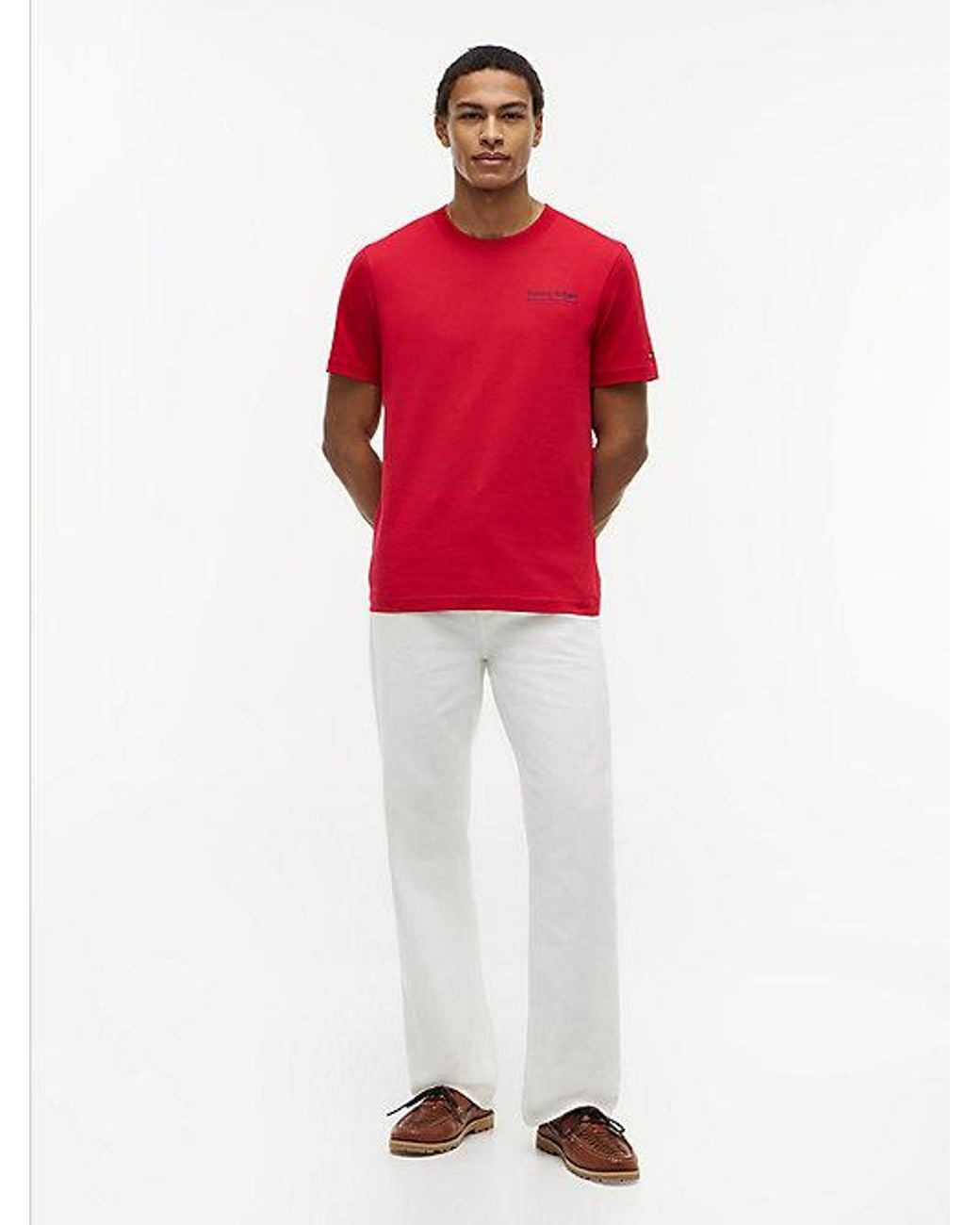 Tommy Hilfiger Red Back Graphic Jersey Crew Neck T-Shirt for men