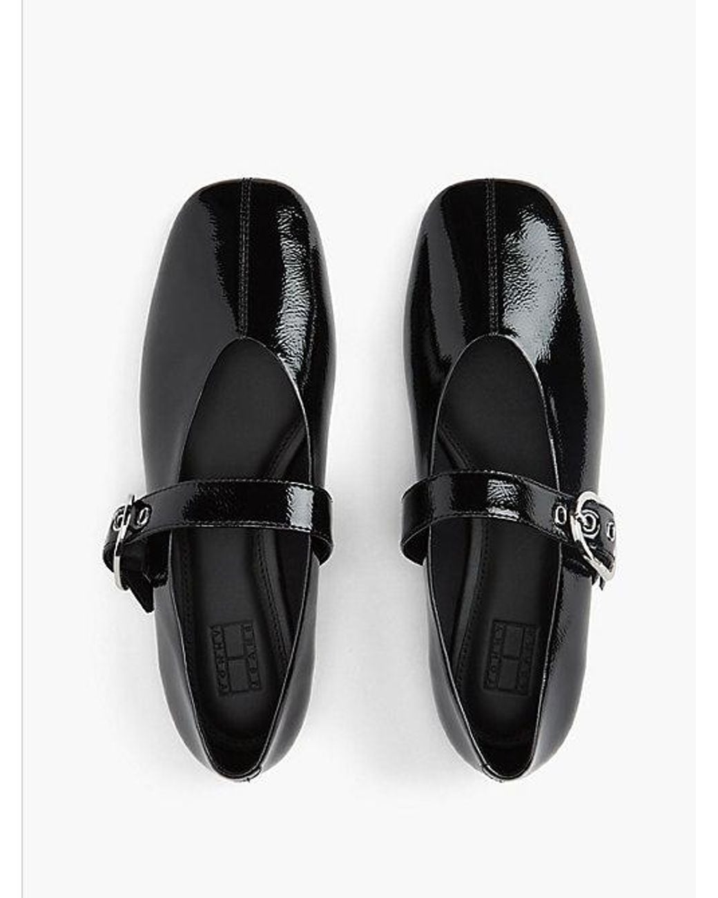 Tommy Hilfiger White Tommy Jeans Patent Leather Mary Jane Ballerinas