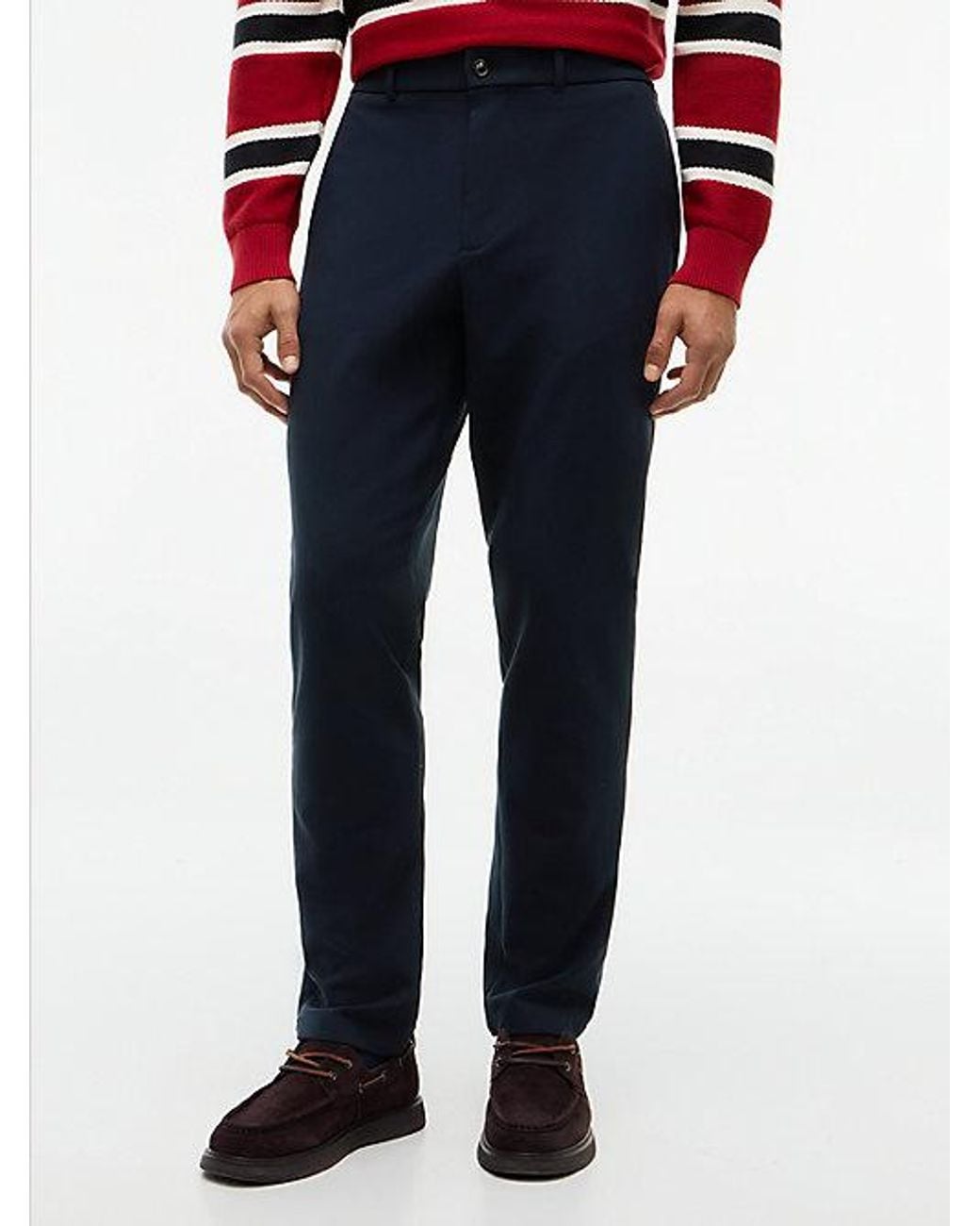 Tommy Hilfiger Blue Denton Slim Straight Elasticated Waist Chinos for men