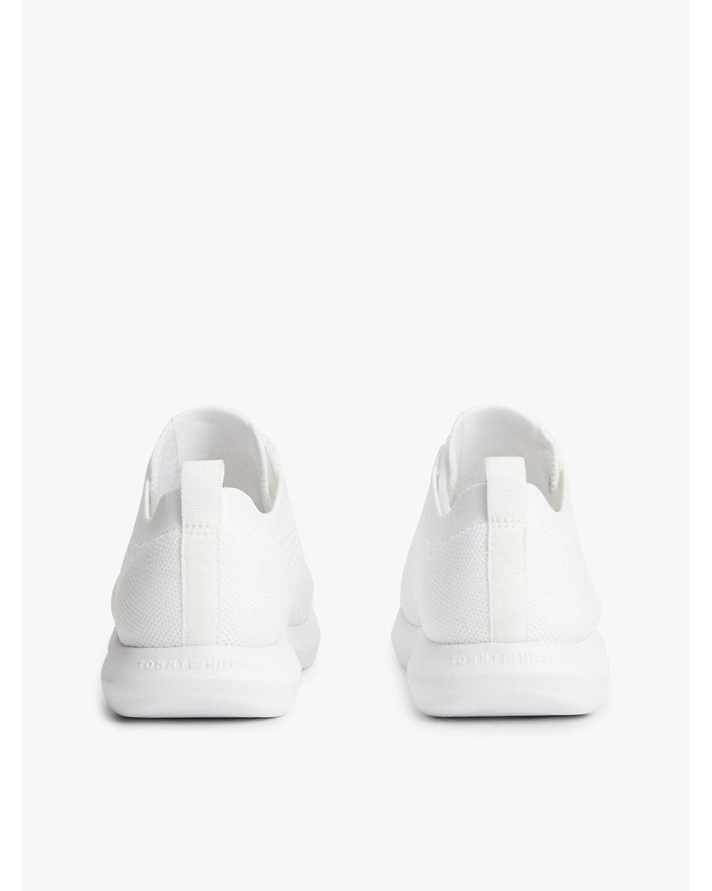 Tommy Hilfiger White Enamel Flag Knit Trainers