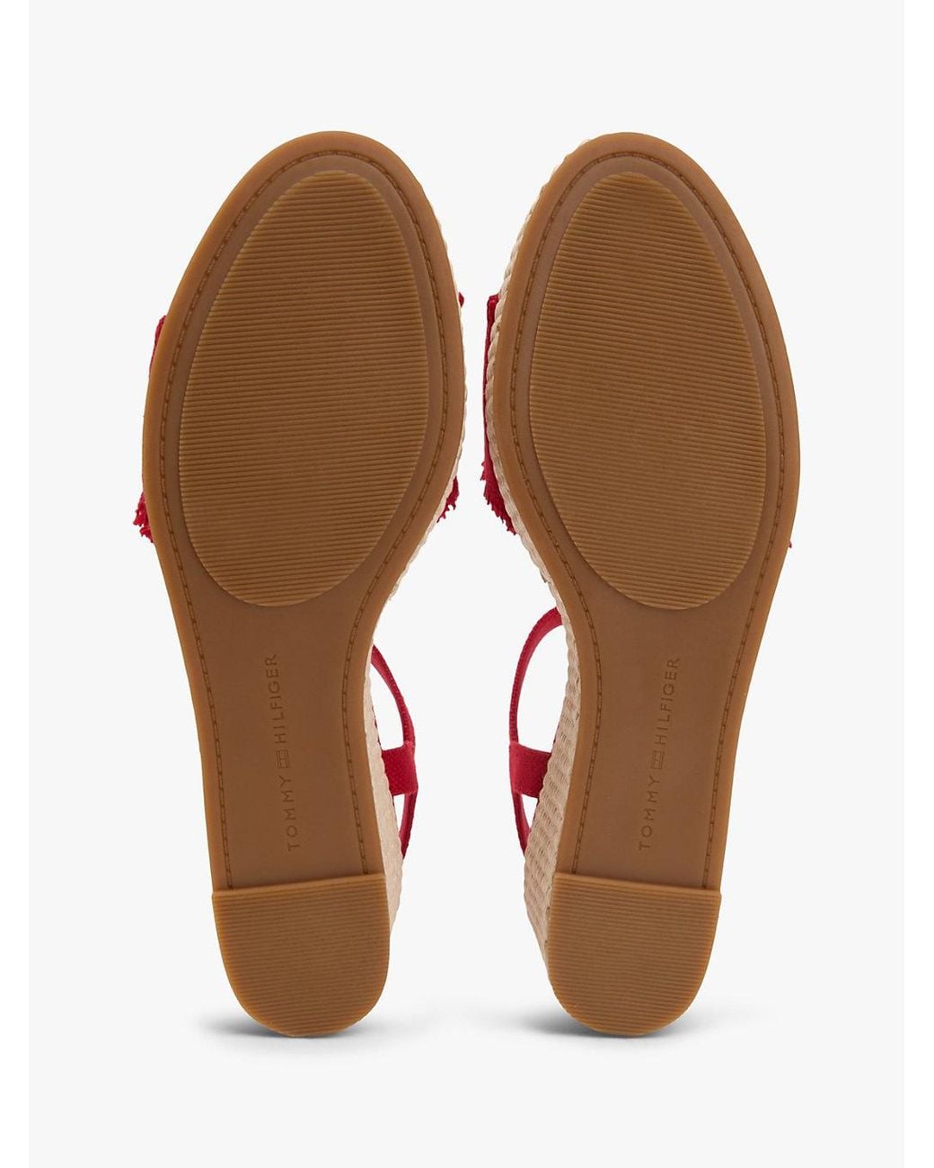 Tommy Hilfiger Red Th Monogram Woven Wedge Espadrilles
