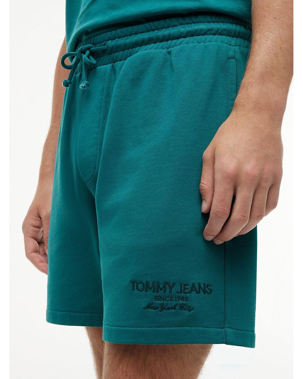 Tommy Hilfiger Green Classic Tonal Logo Embroidery Sweat Shorts for men