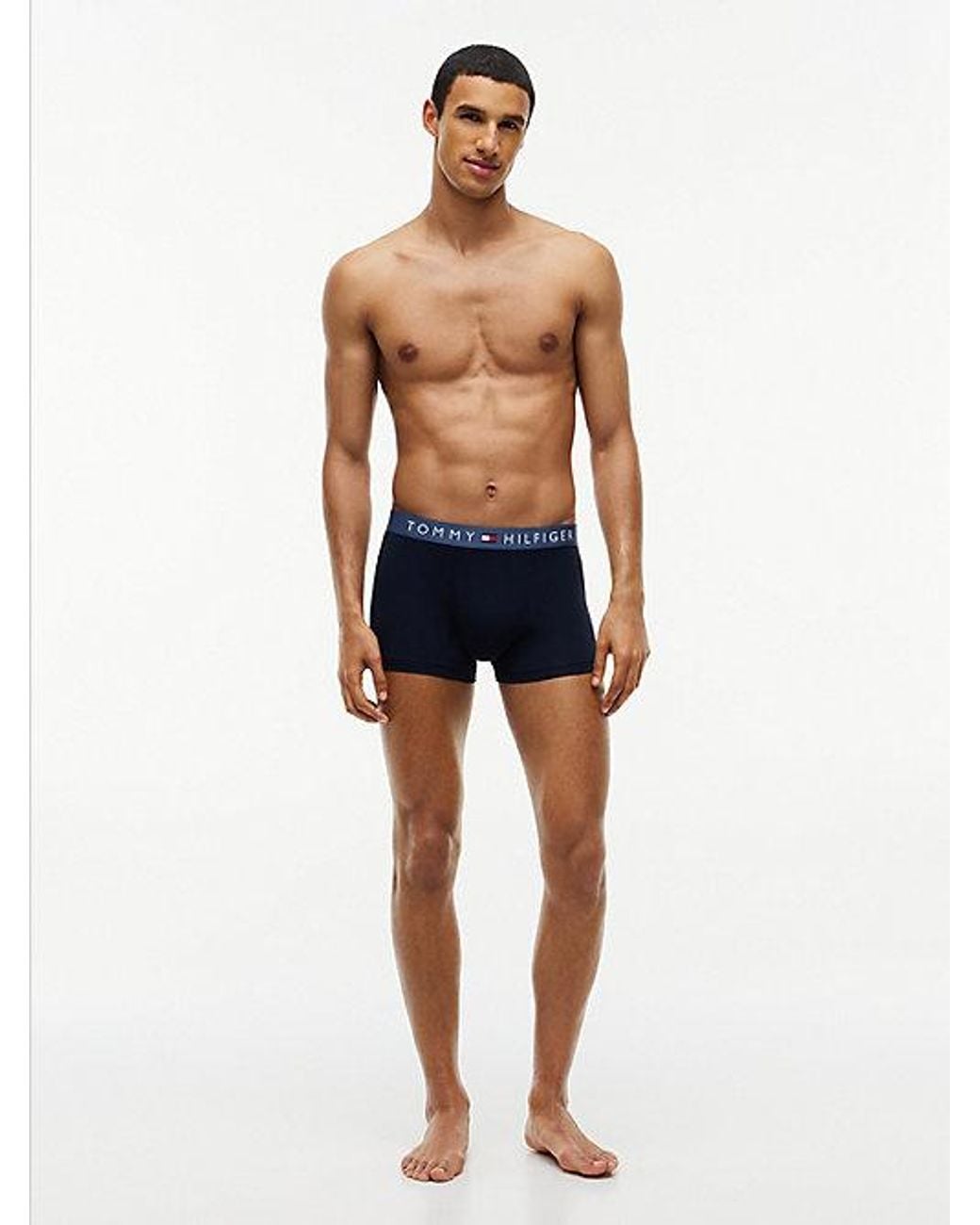 Tommy Hilfiger Blue 3 Pack Th Original Logo Waistband Trunks for men