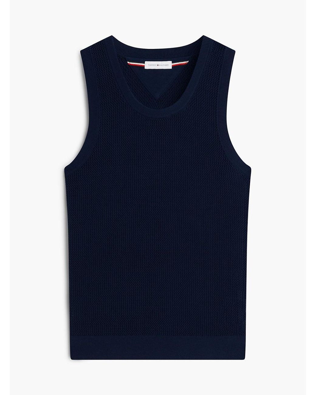 Tommy Hilfiger Blue Relaxed Knitted Structured Tank Top for men