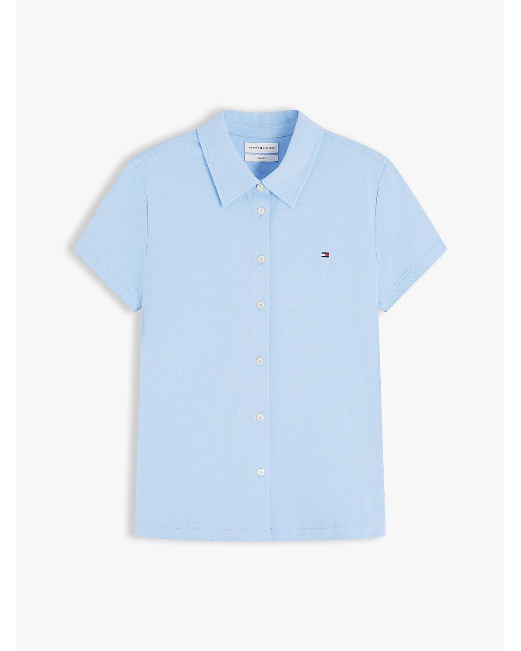 Tommy Hilfiger Blue 1985 Slim Fit Short Sleeve Shirt