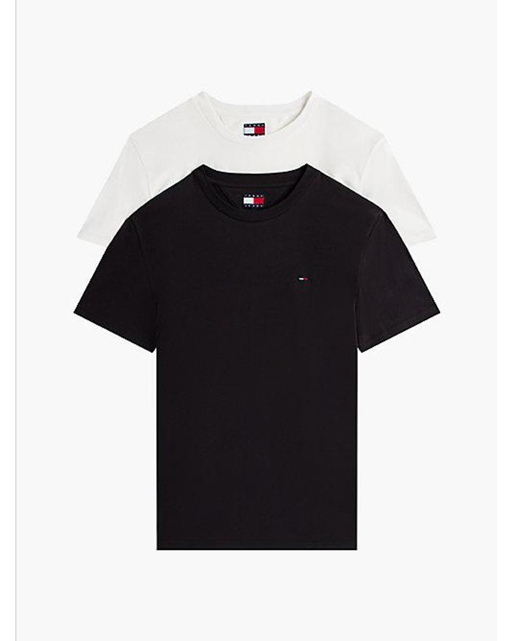 Tommy Hilfiger Black 2-Pack Tommy Flag Extra Slim T-Shirts for men