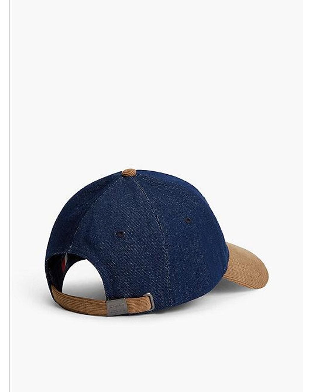 Tommy Hilfiger Blue Tommy Jeans Logo Denim Corduroy Baseball Cap for men