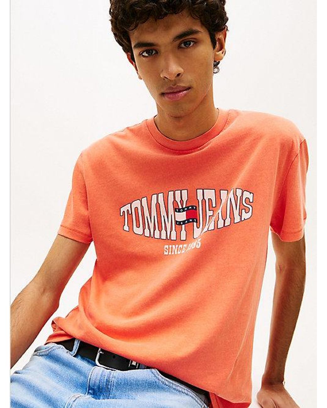Tommy Hilfiger Orange Wavy Flag Jersey T-Shirt for men