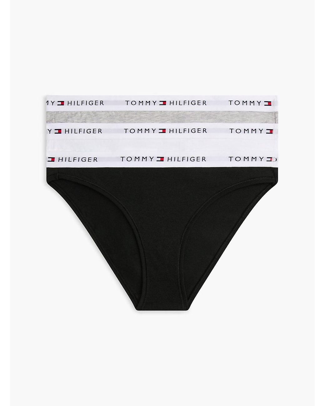 Tommy Hilfiger Black Essential 3-Pack Repeat Logo Waistband Briefs
