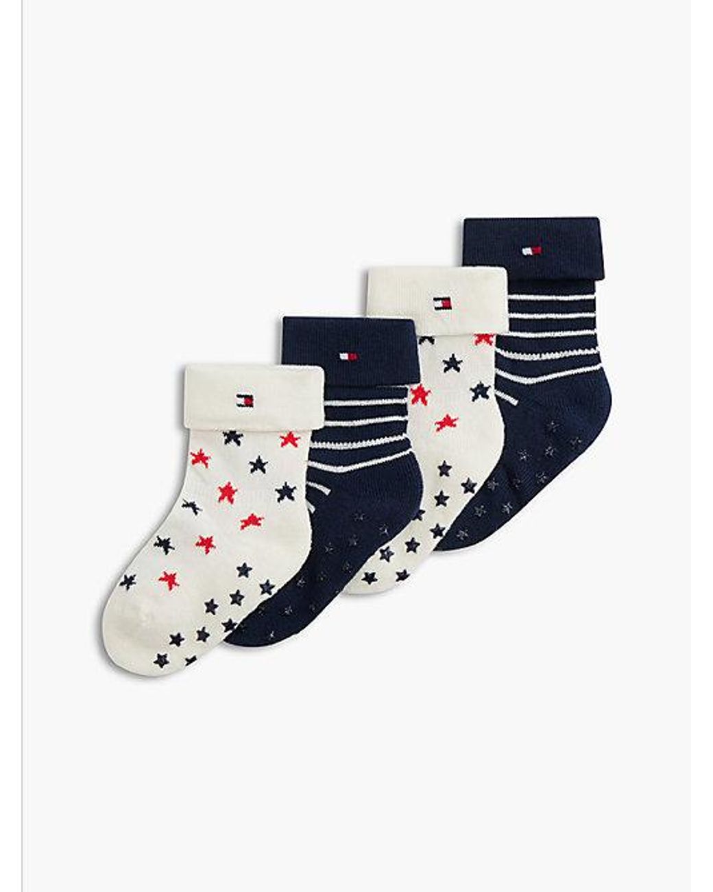 Tommy Hilfiger Blue 4 Pack Fold Over Cuff Socks