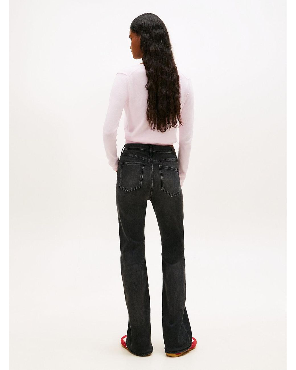 Tommy Hilfiger White Sylvia High Rise Flared Jeans