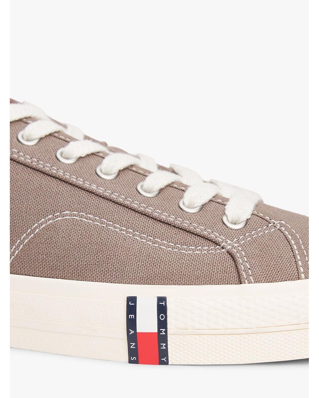 Tommy Hilfiger Brown Archive Flag Stripe Canvas Trainers for men