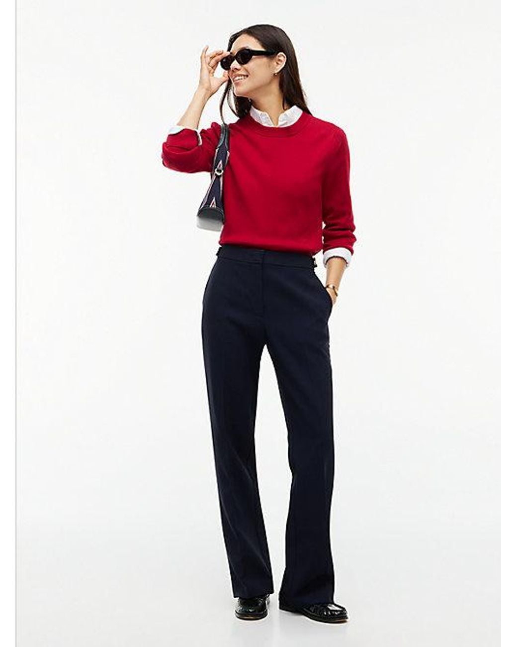 Tommy Hilfiger Blue Tone Button Slim Bootcut Trousers