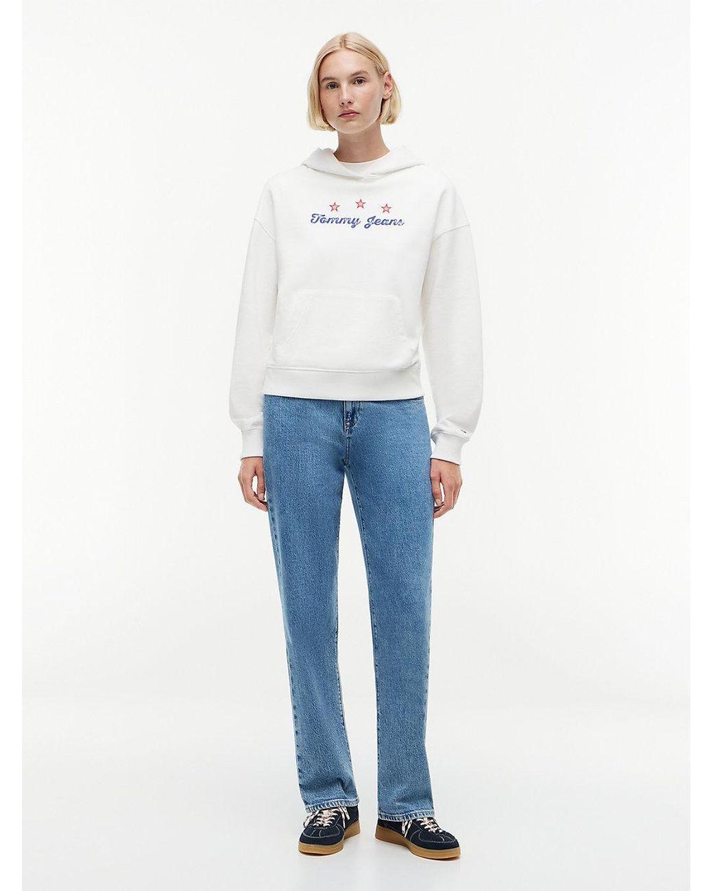 Tommy Hilfiger White Back Graphic Boxy Hoody