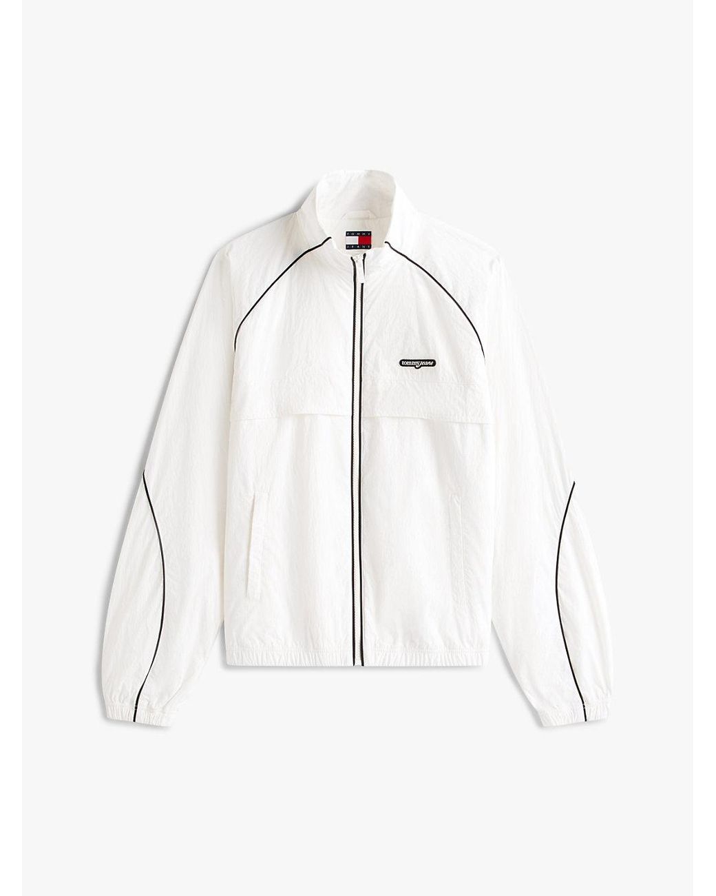 Tommy Hilfiger White Water Repellent Piping Track Jacket