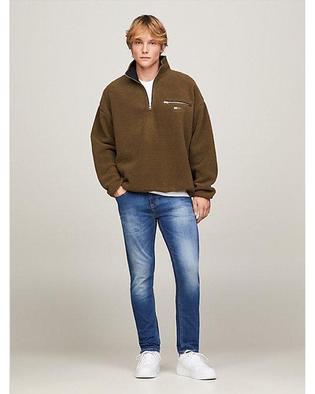 Tommy Hilfiger Blue Slim Tapered Fit Faded Jeans for men