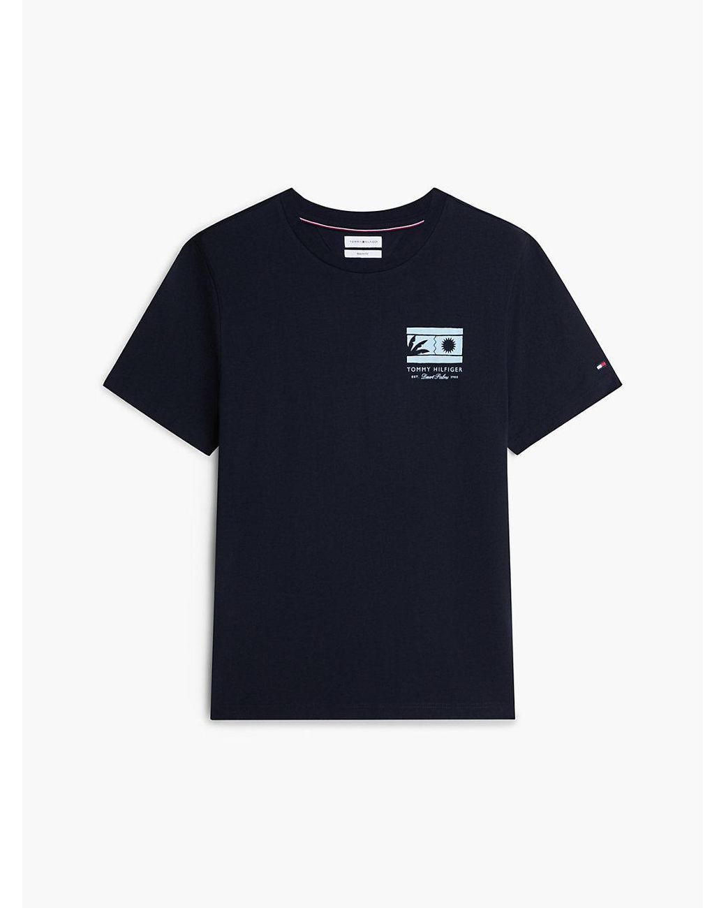 Tommy Hilfiger Blue Logo Graphic Jersey Crew Neck T-Shirt for men