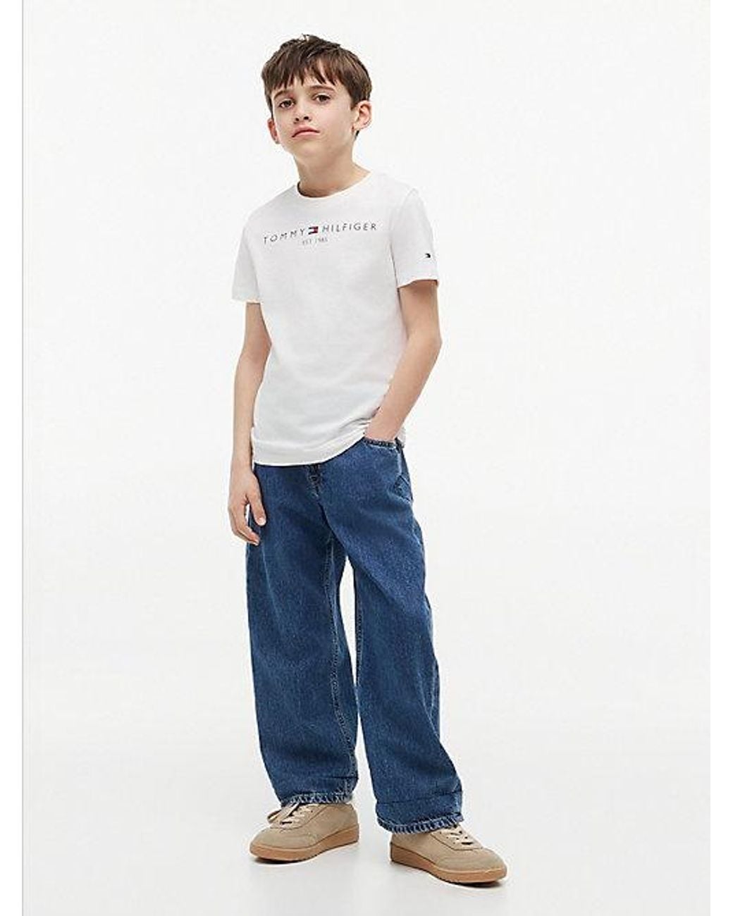 Tommy Hilfiger White Essential Cotton Logo T-Shirt