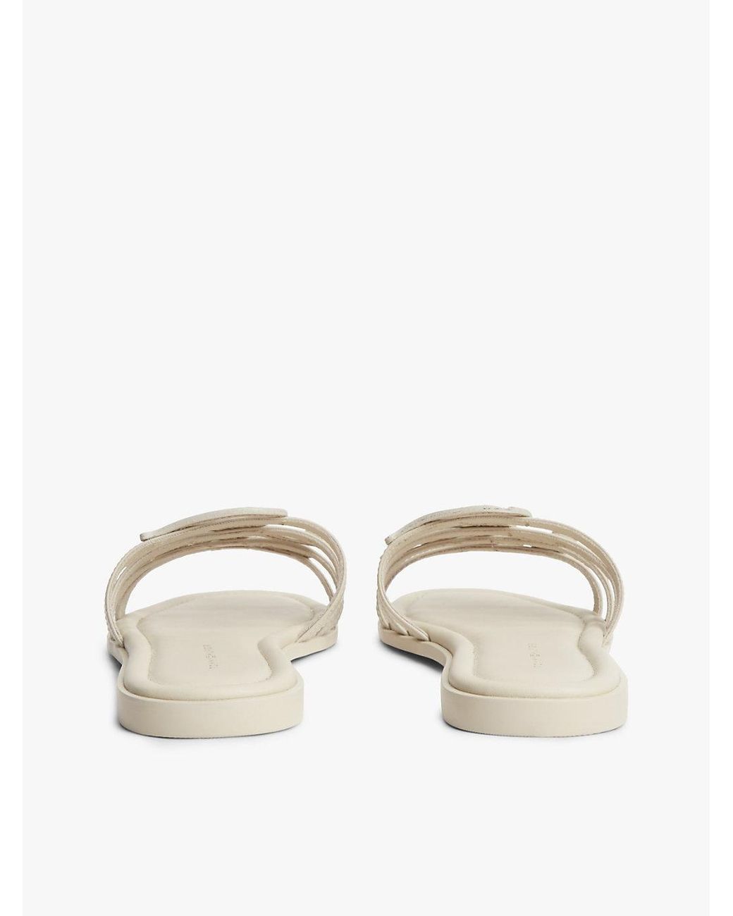 Tommy Hilfiger Natural Logo Strap Leather Mules