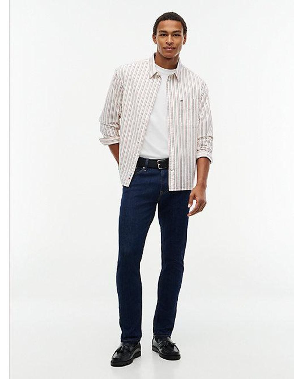 Tommy Hilfiger Blue Tommy Jeans Austin Slim Tapered Leg Topstitch Jeans for men