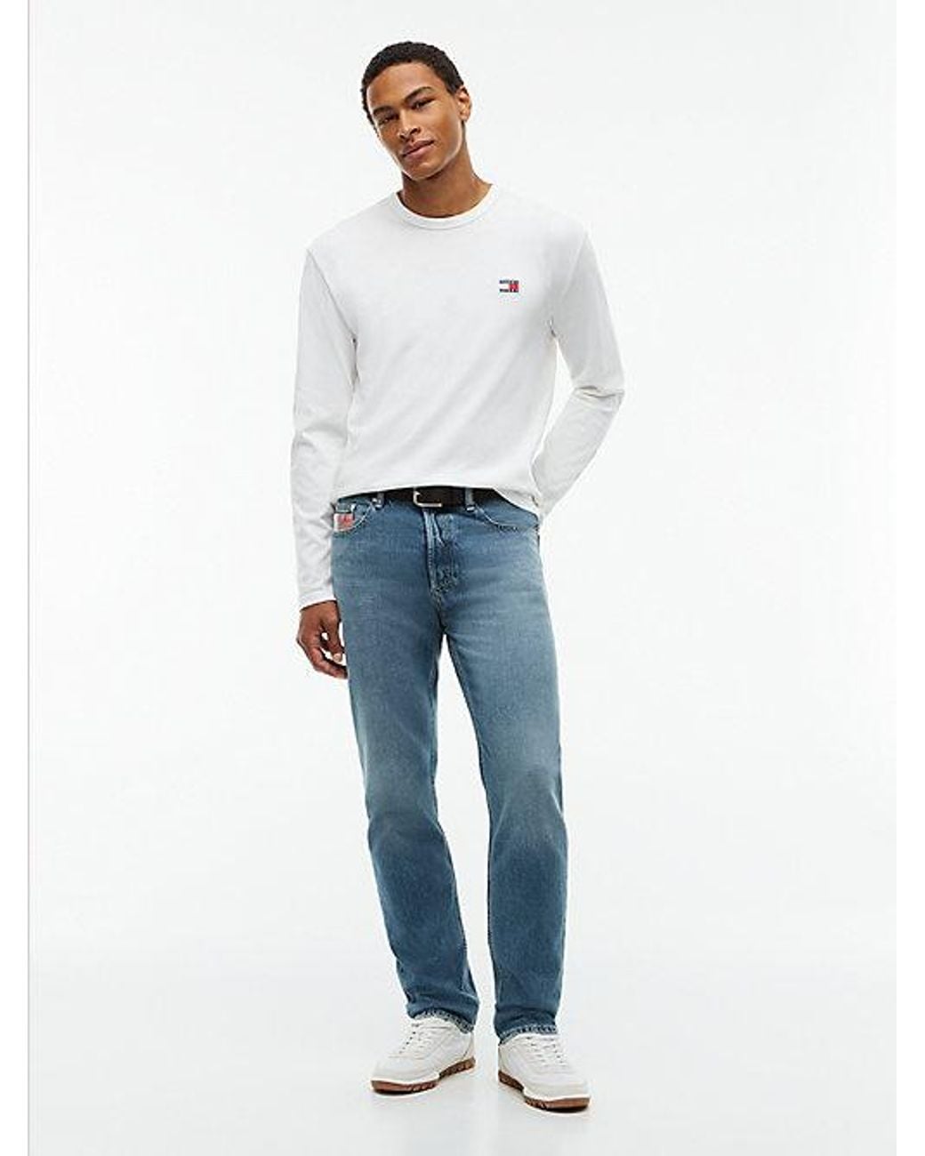 Tommy Hilfiger Blue Tommy Jeans Ryan Slim Straight Flag Pocket Jeans for men