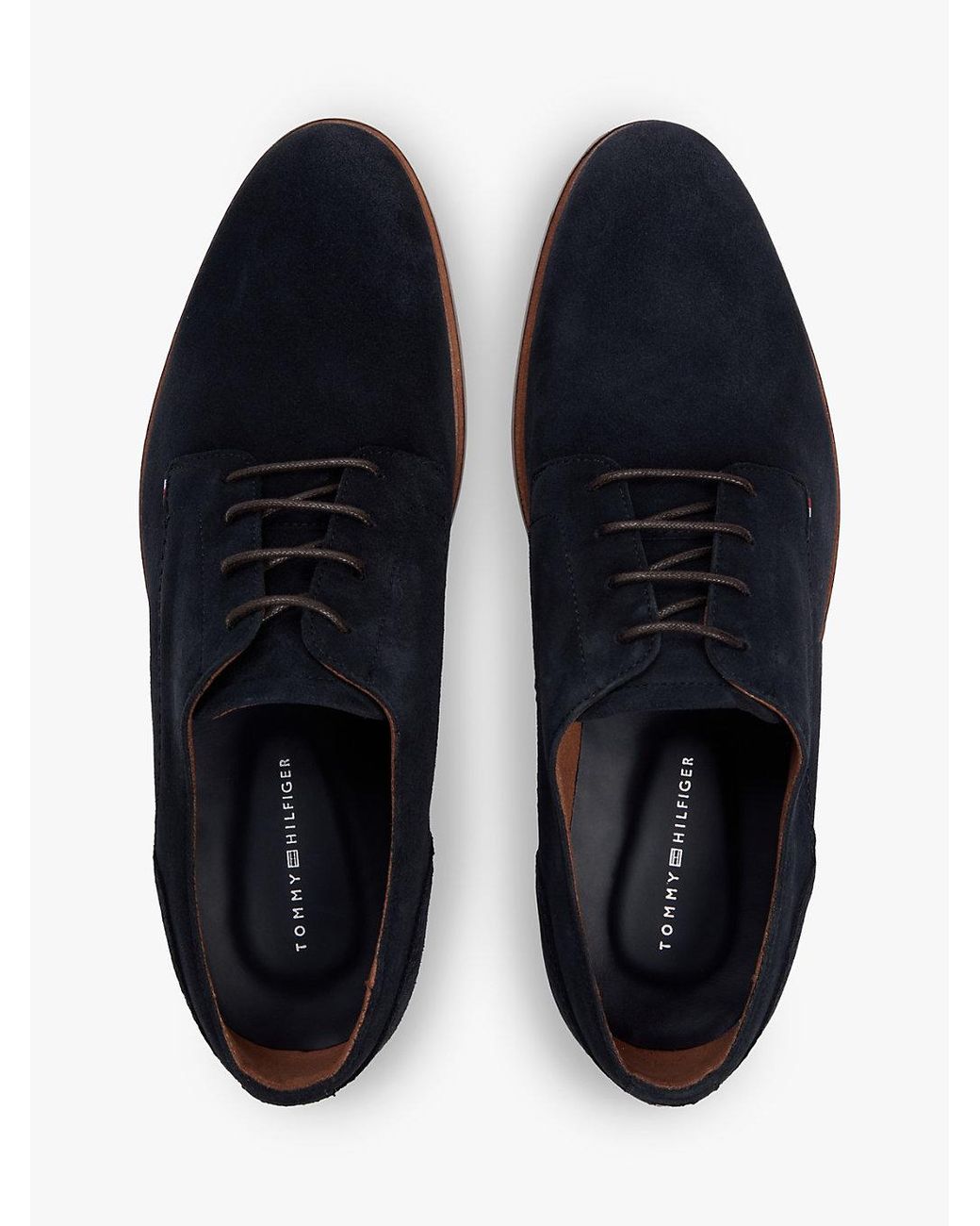 Tommy Hilfiger Blue Suede Derby Shoes for men