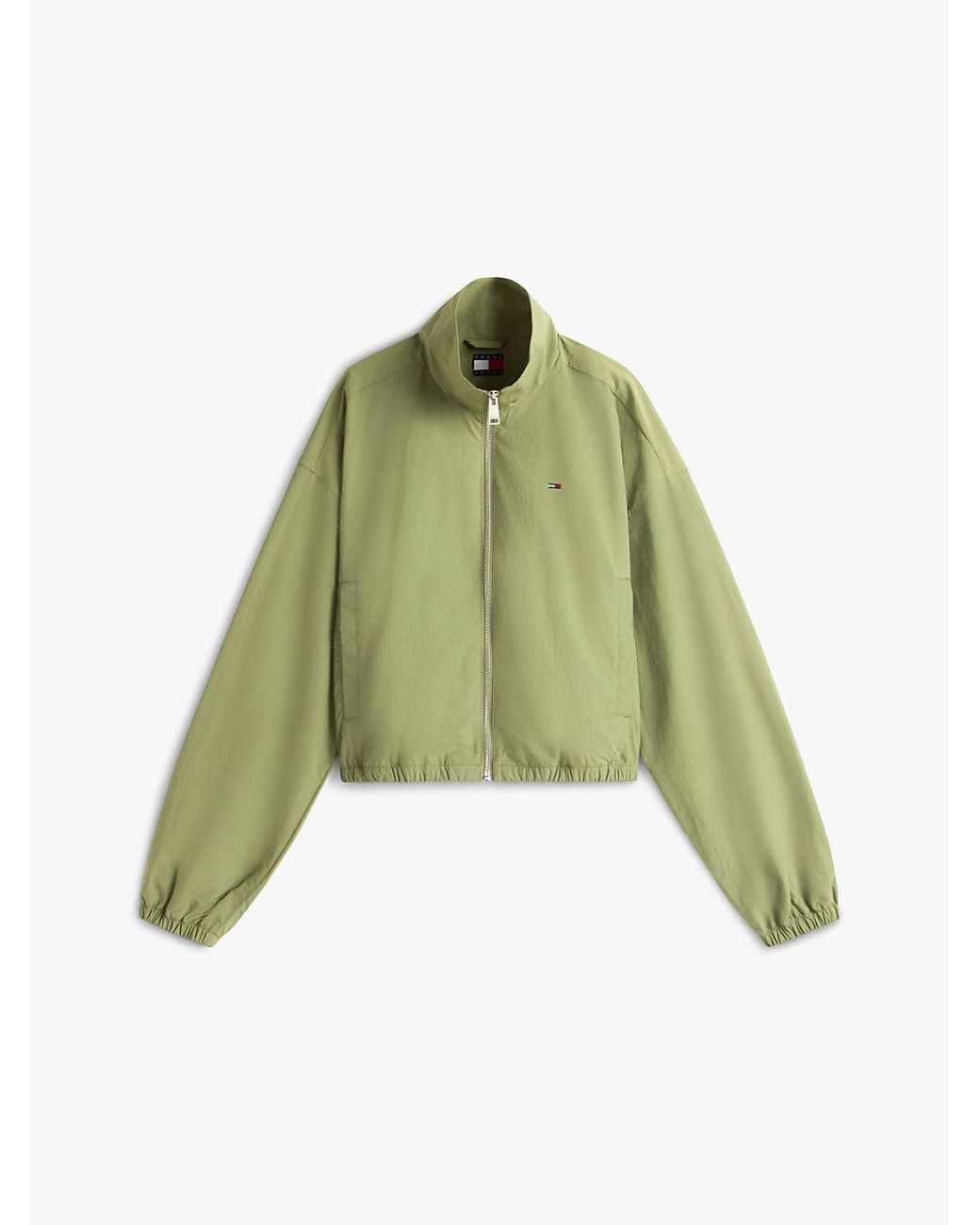 Tommy Hilfiger Green Water Repellent Tie Side Zip-Thru Jacket