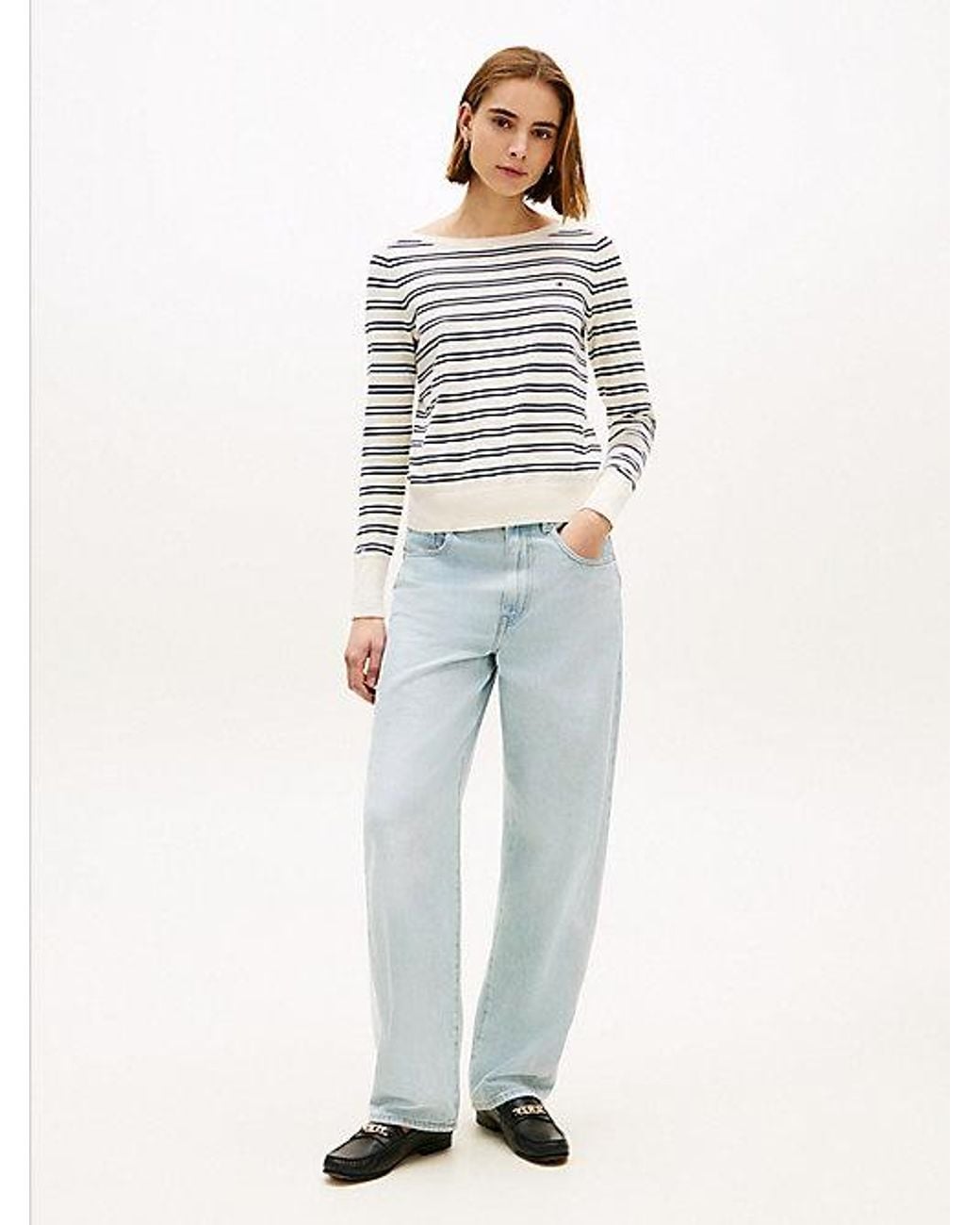 Tommy Hilfiger Gray Tone Button Jersey Boat Neck Jumper