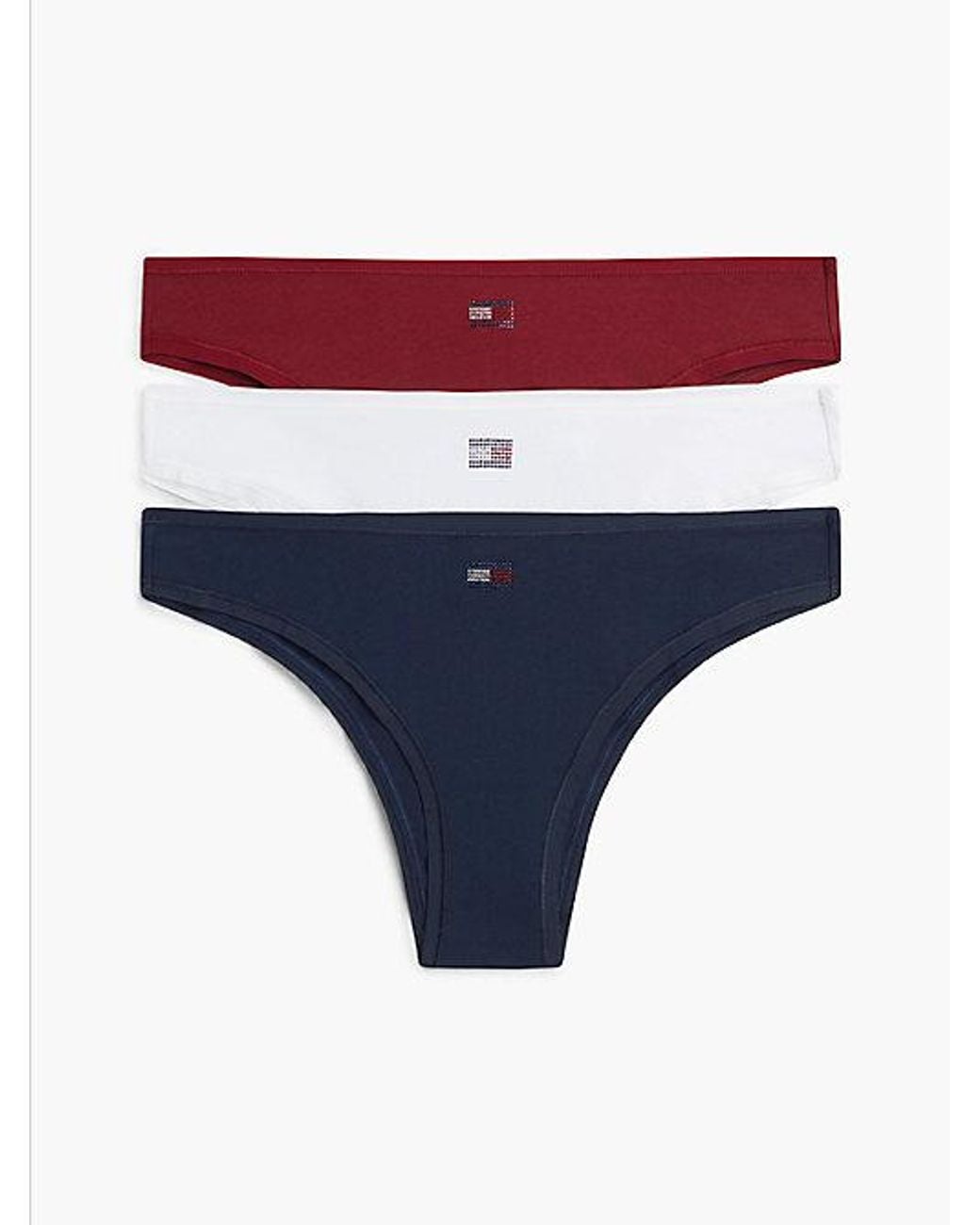 Tommy Hilfiger Blue 3 Pack Rhinestone Flag Brazilian Briefs Gift Box