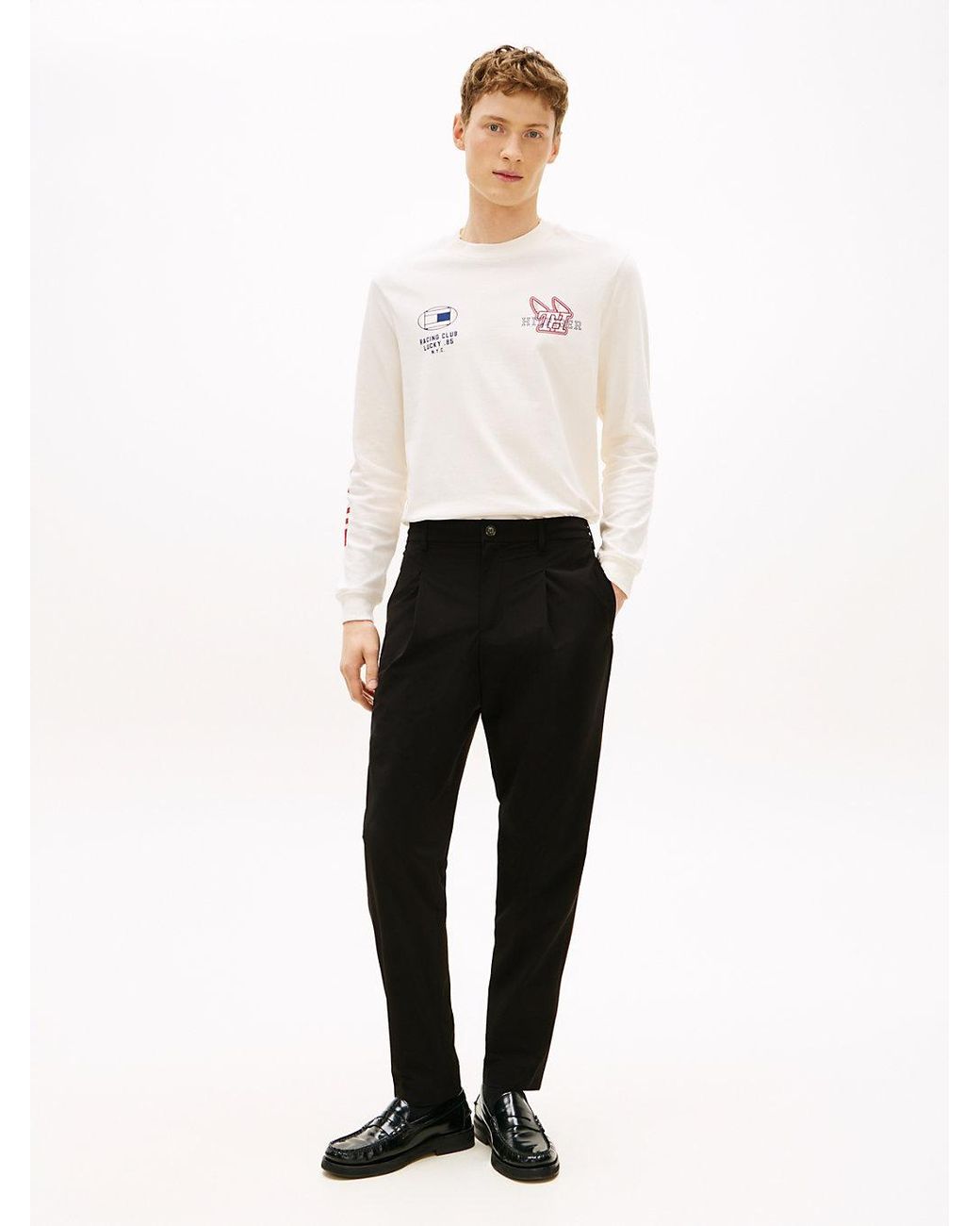Tommy Hilfiger White Performance Smart Casual Packable Trousers for men