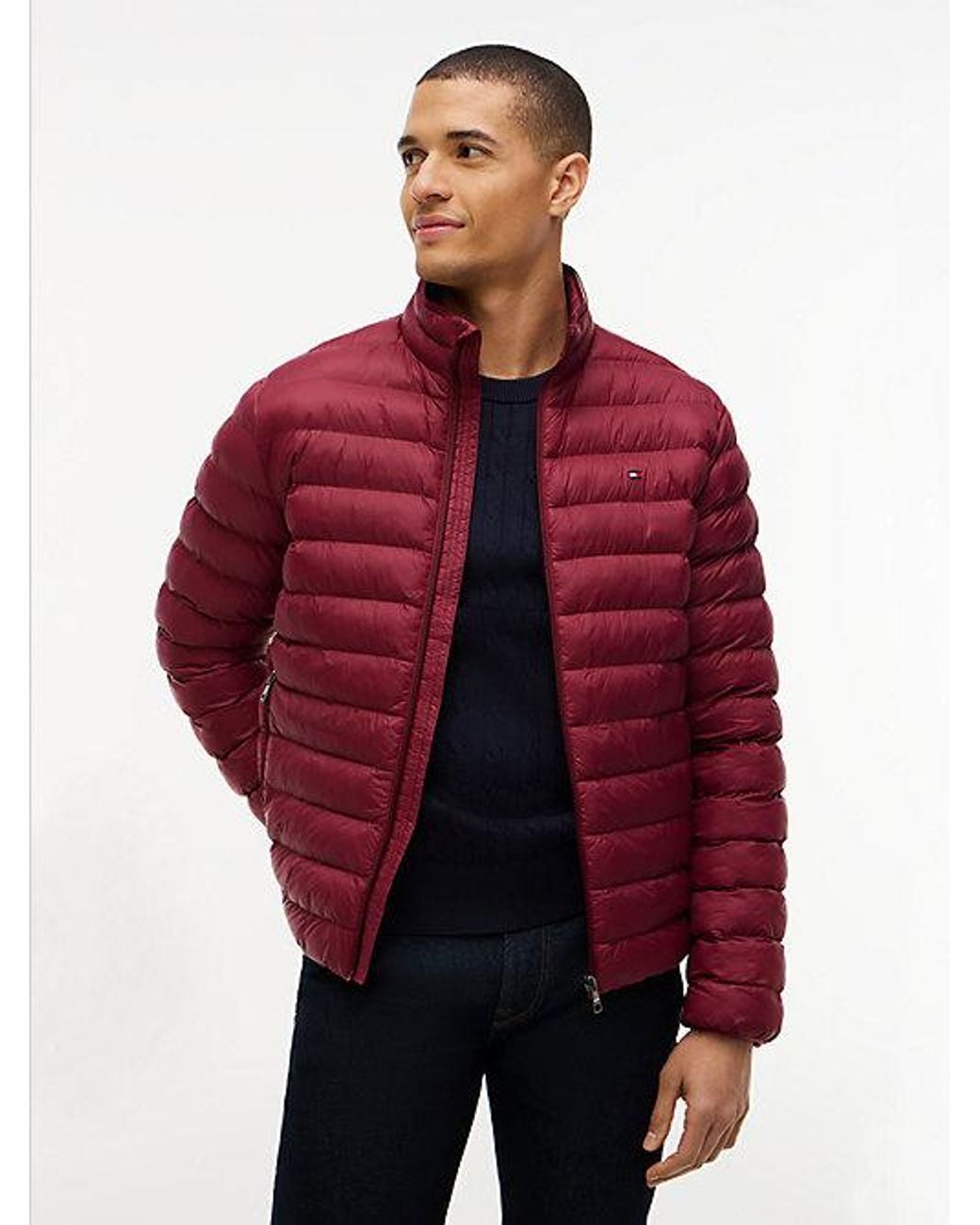 Tommy Hilfiger Red Flag Embroidery Packable Quilted Jacket for men