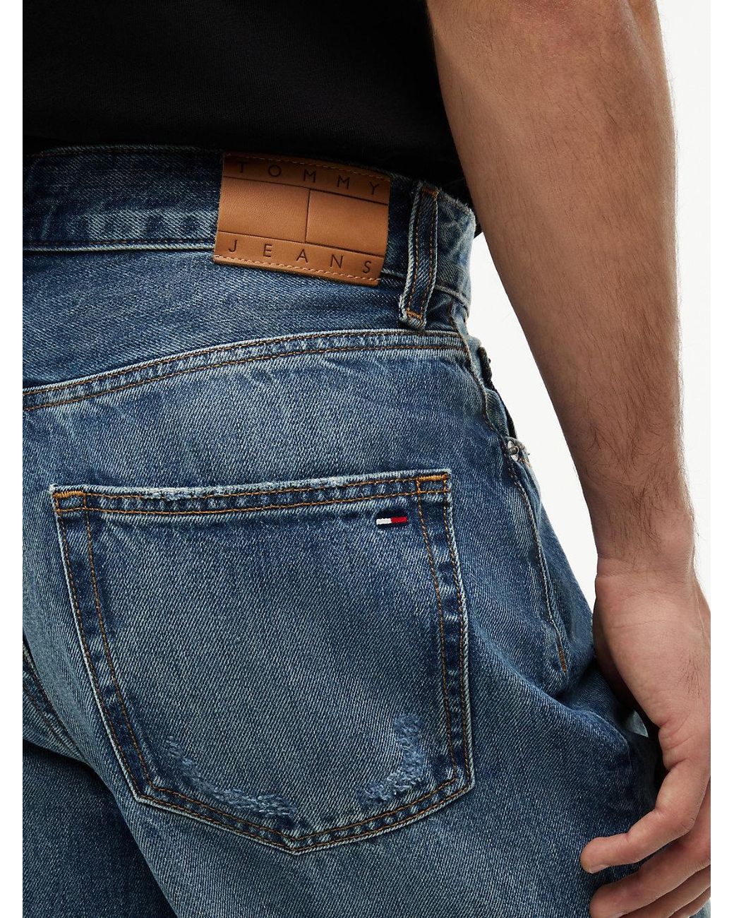 Tommy Hilfiger Blue Theo Distressed Loose Jeans for men