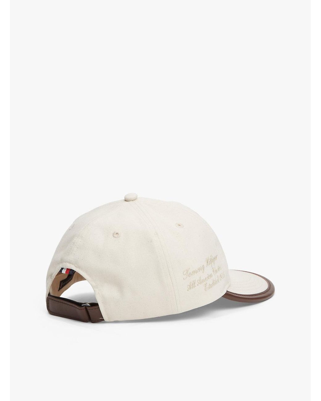 Tommy Hilfiger White Logo Embroidery Five-Panel Baseball Cap for men