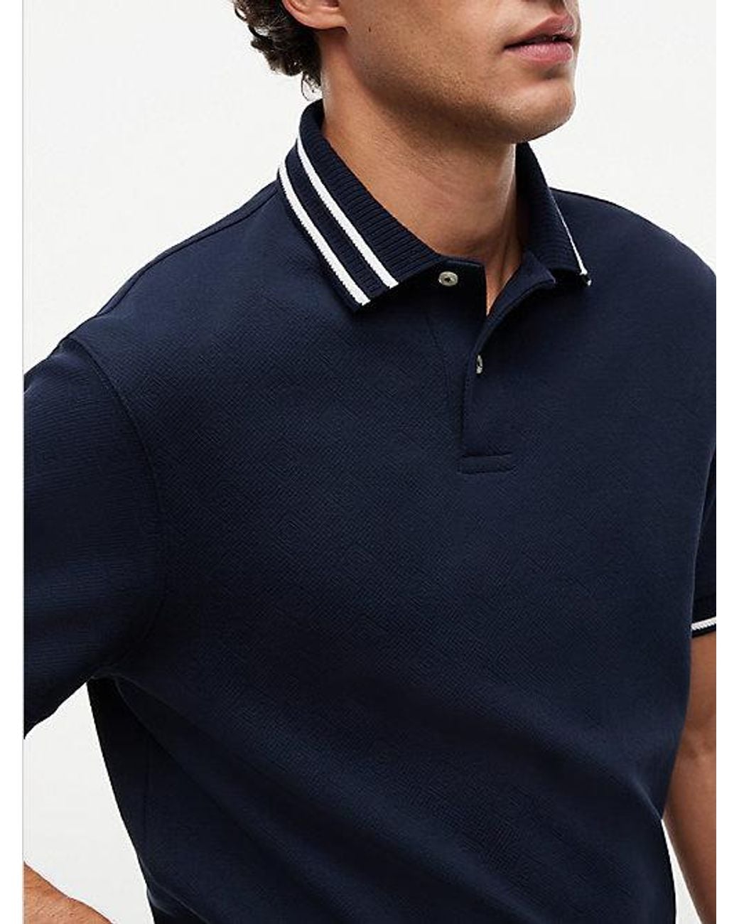 Tommy Hilfiger Blue Relaxed Fit Foulard Jacquard Polo Shirt for men