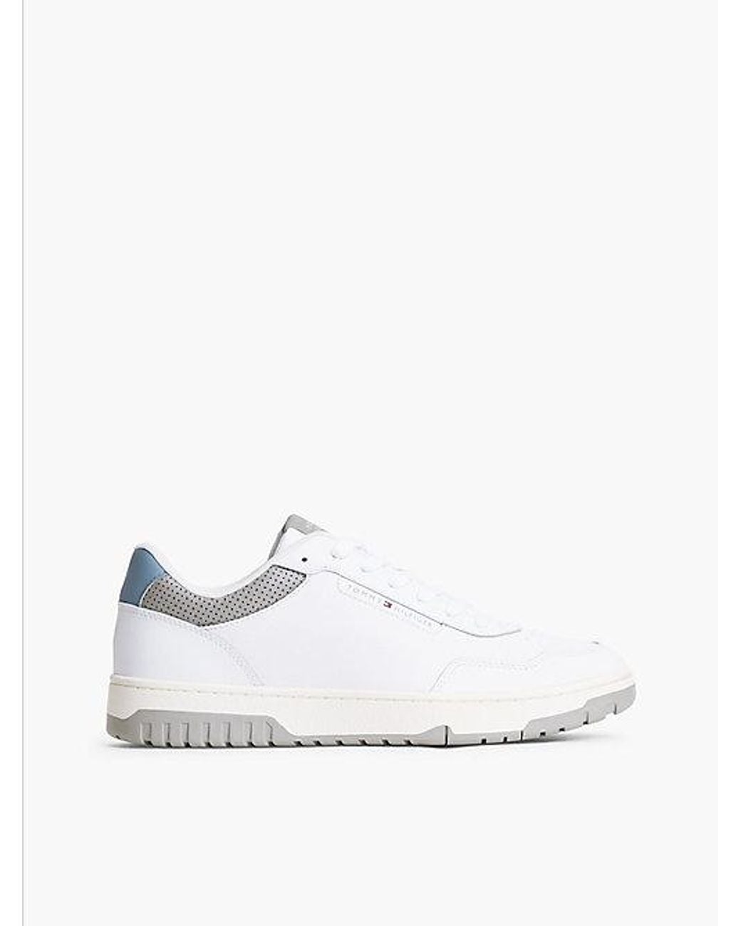 Tommy Hilfiger White Logo Basketball Trainers With Leather for men