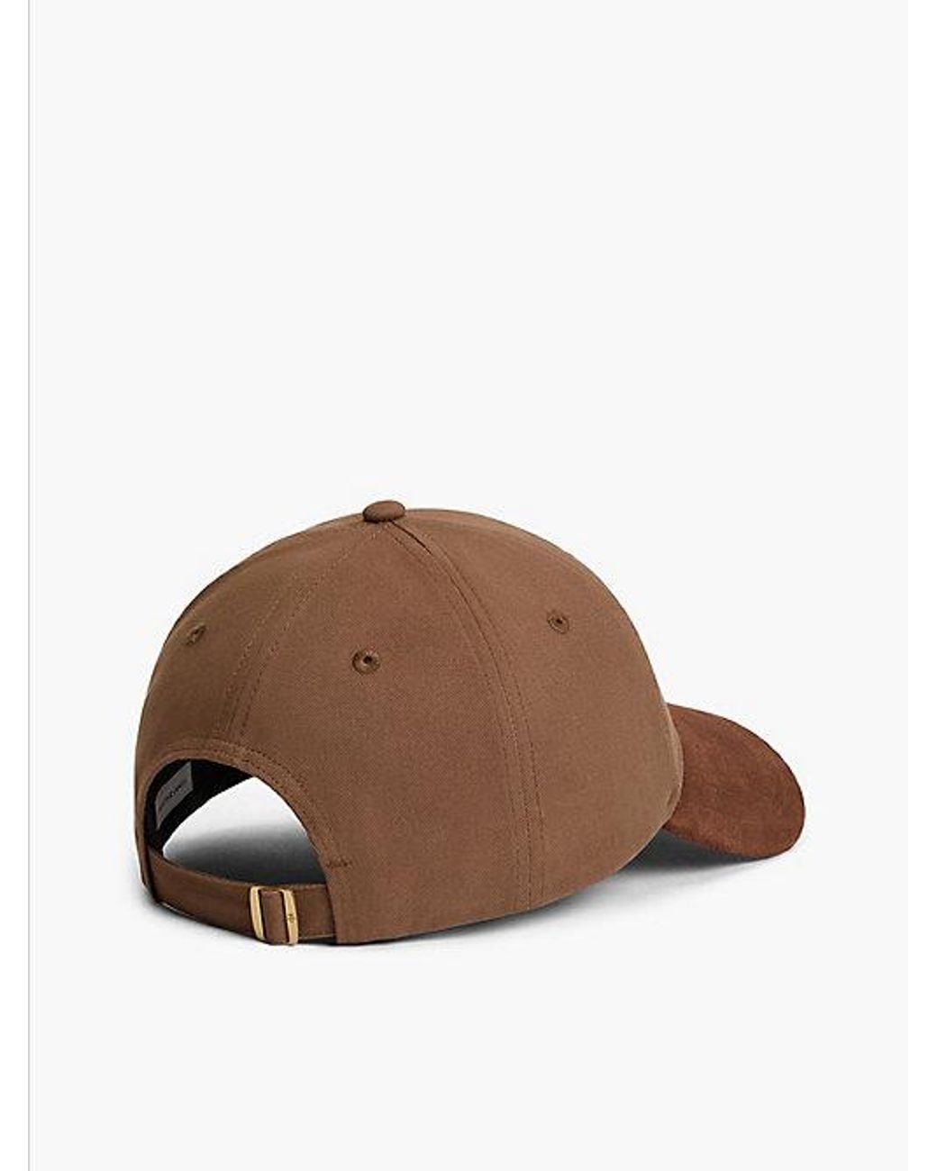 Tommy Hilfiger Brown Suede Brim Logo Plaque Baseball Cap