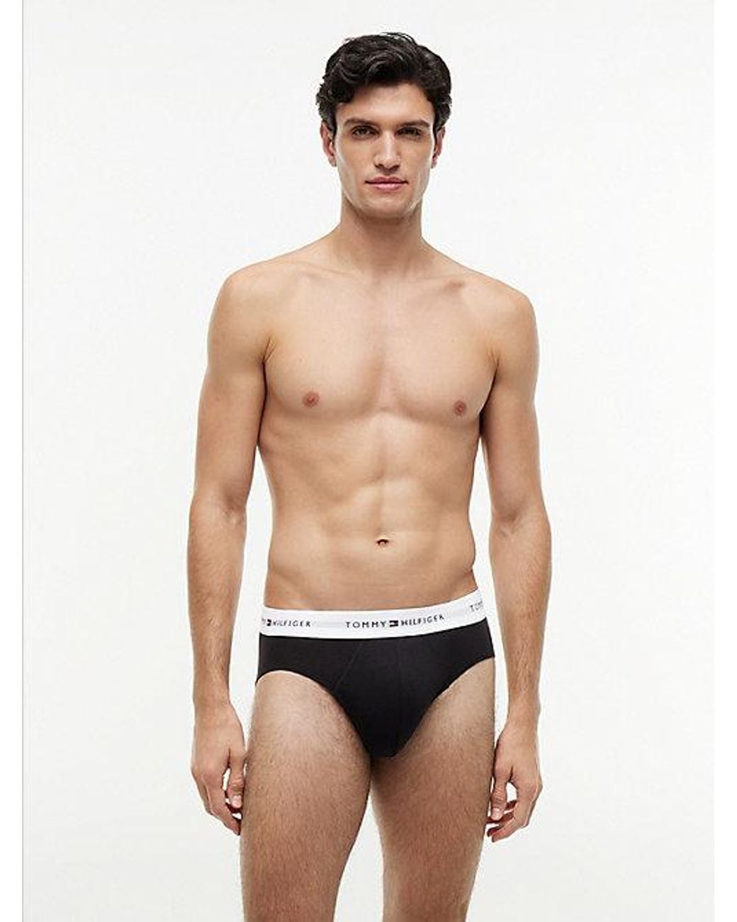 Tommy Hilfiger Black 3-Pack Signature Repeat Logo Waistband Briefs for men