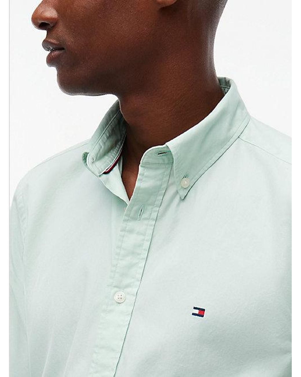 Tommy Hilfiger Green Th Flex Regular Fit Button Down Shirt for men