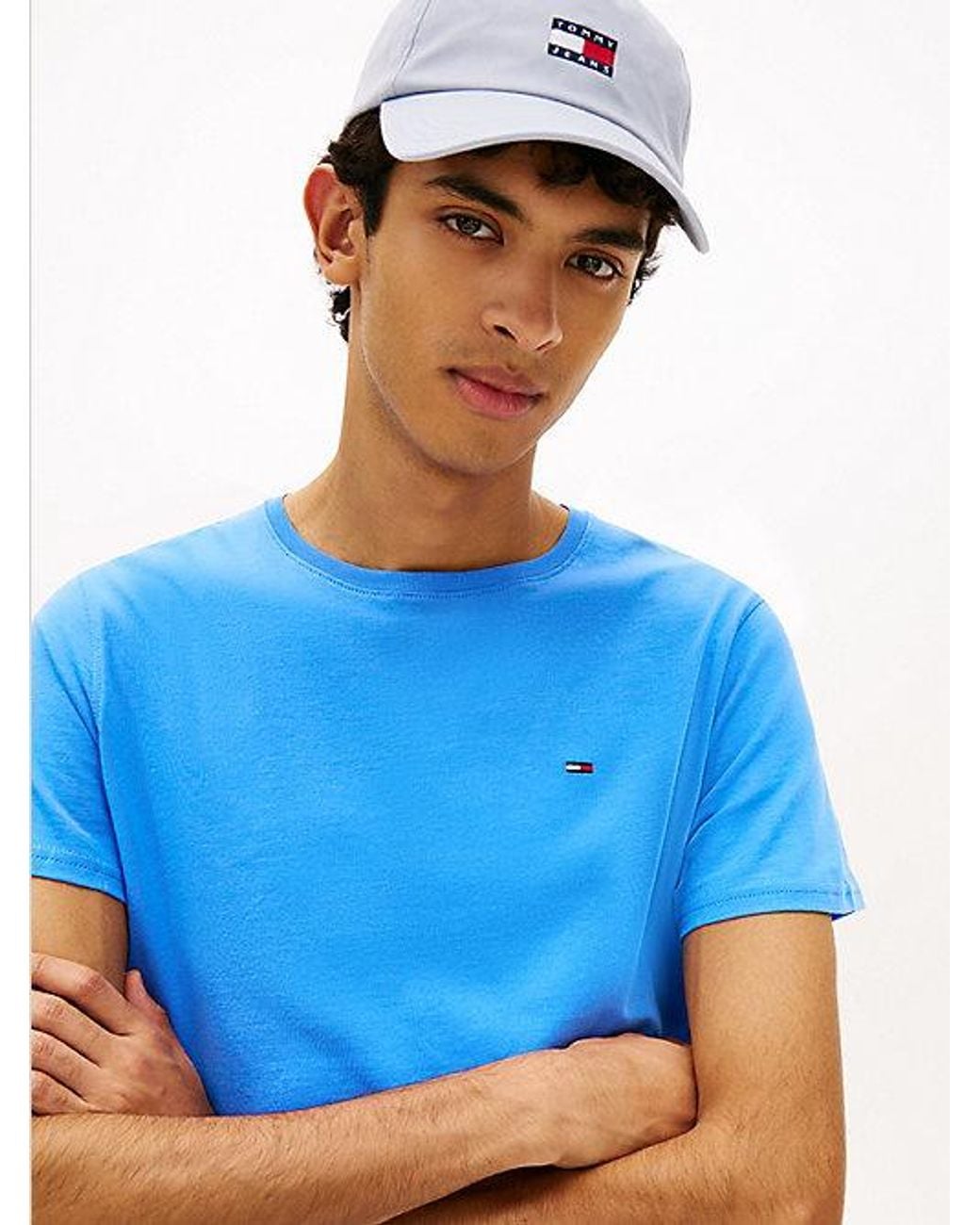 Tommy Hilfiger Blue Flag Embroidery Extra Slim Jersey T-Shirt for men