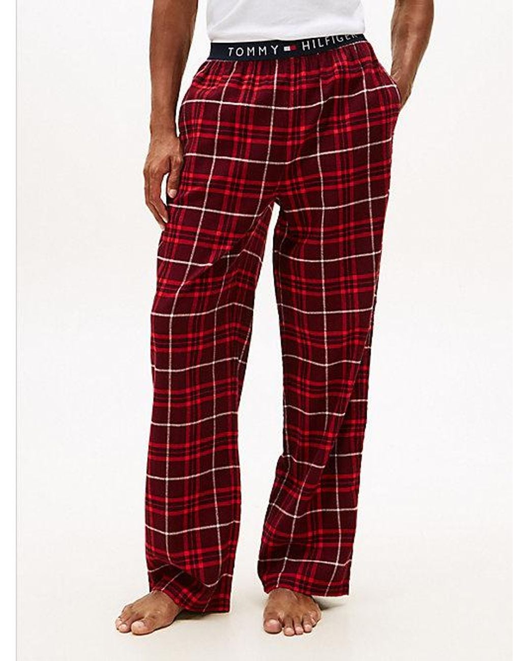 Tommy Hilfiger Red Th Original Flannel Pyjama Bottoms for men