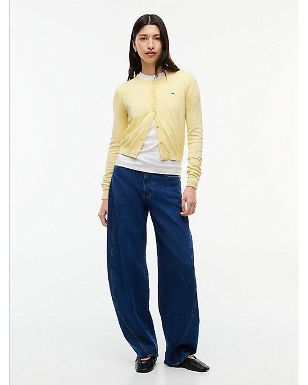 Tommy Hilfiger Natural Slim Crew Neck Cardigan