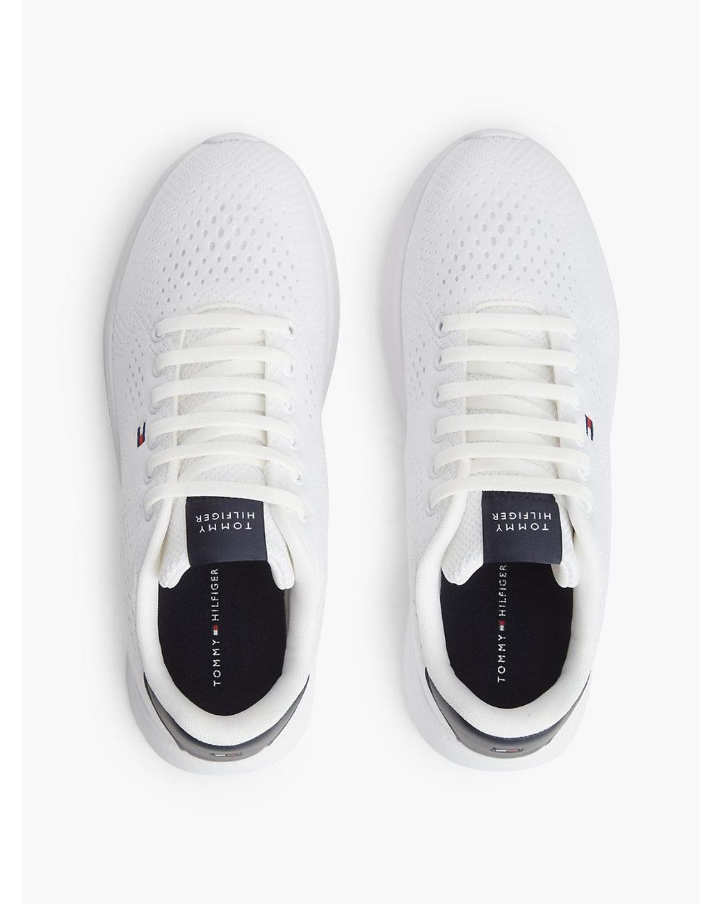 Tommy Hilfiger White Lightweight Jacquard Knit Trainers for men
