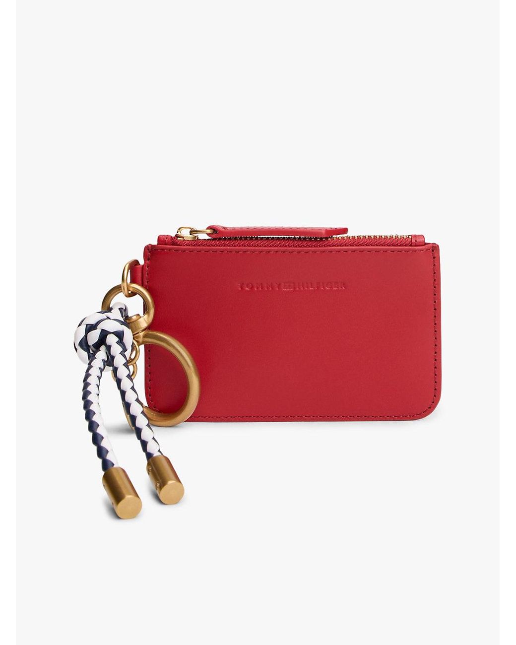Tommy Hilfiger Red Multi Charm Leather Keyring Purse