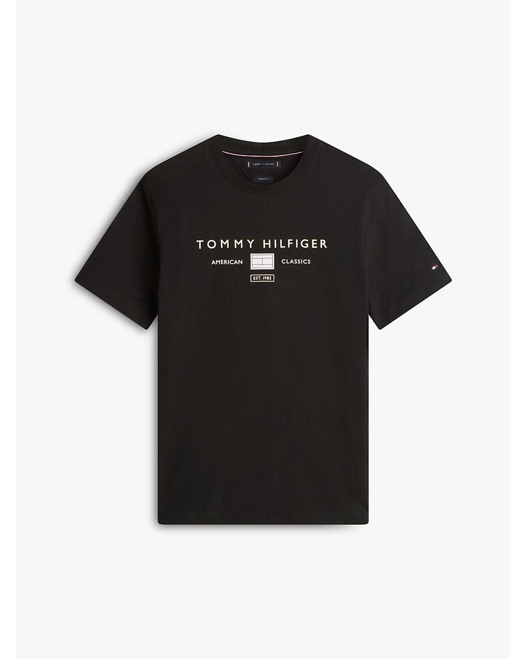 Tommy Hilfiger Black Jersey Logo T-Shirt for men