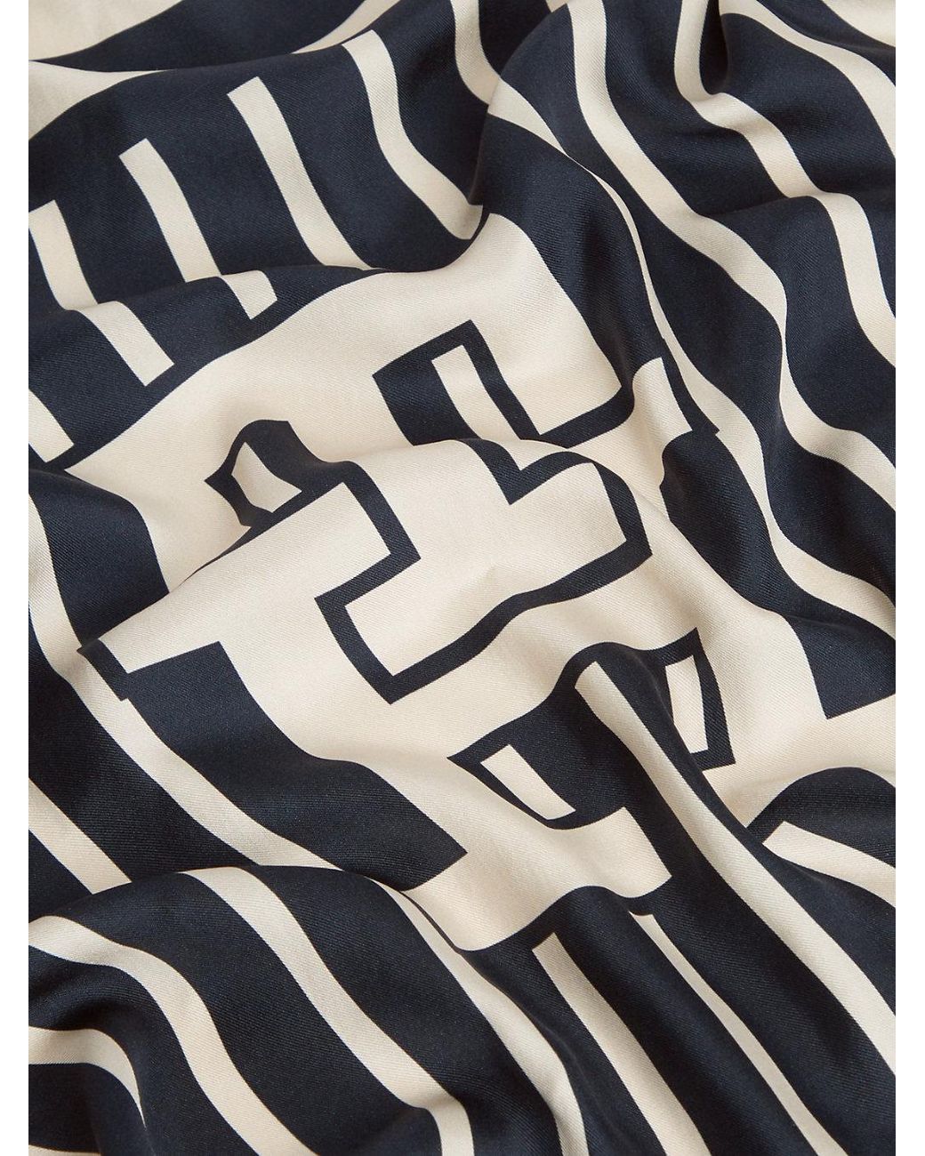 Tommy Hilfiger Black Chic Pure Silk Twill Square Scarf