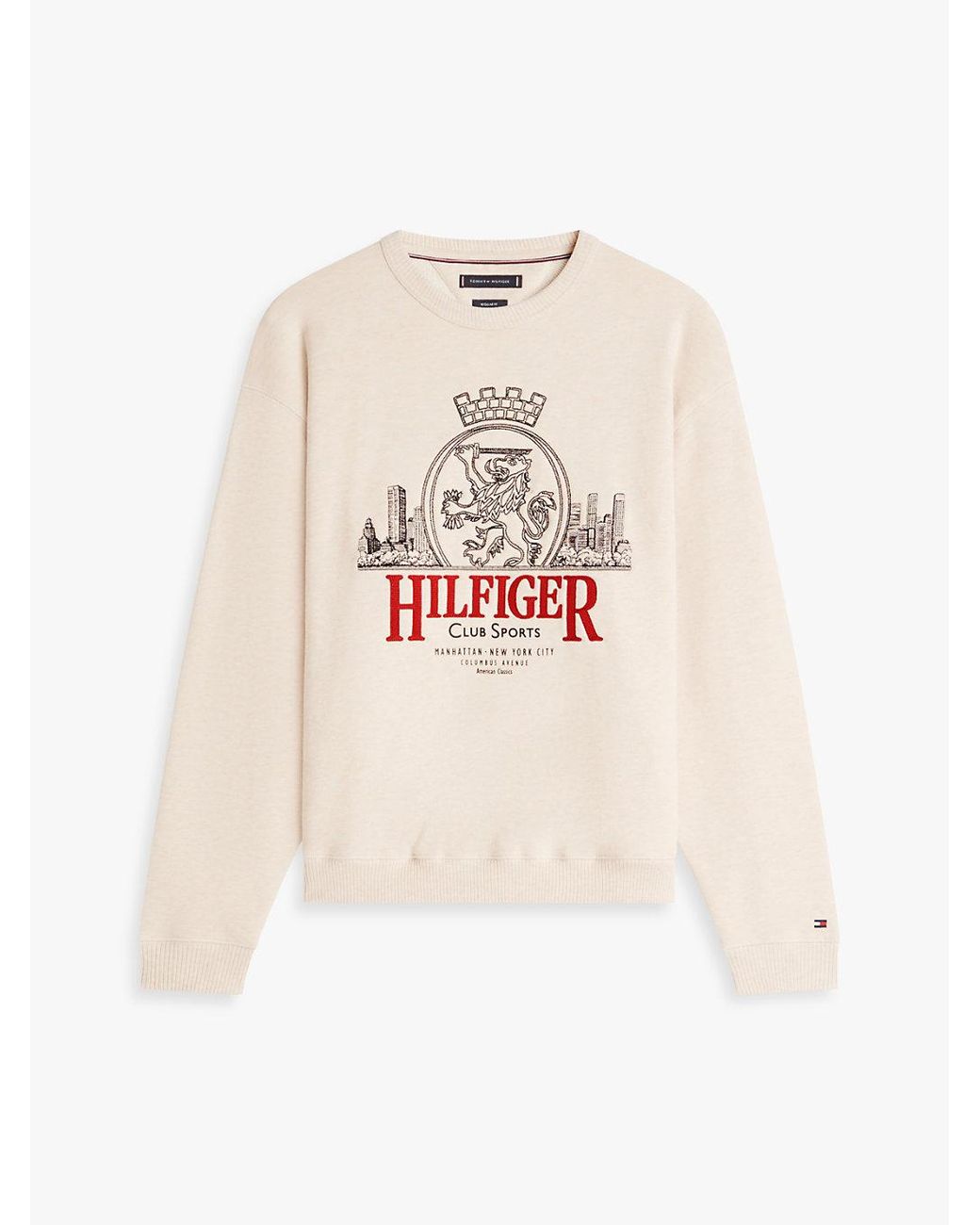 Tommy Hilfiger White Heritage Crest Embroidery Relaxed Sweatshirt for men