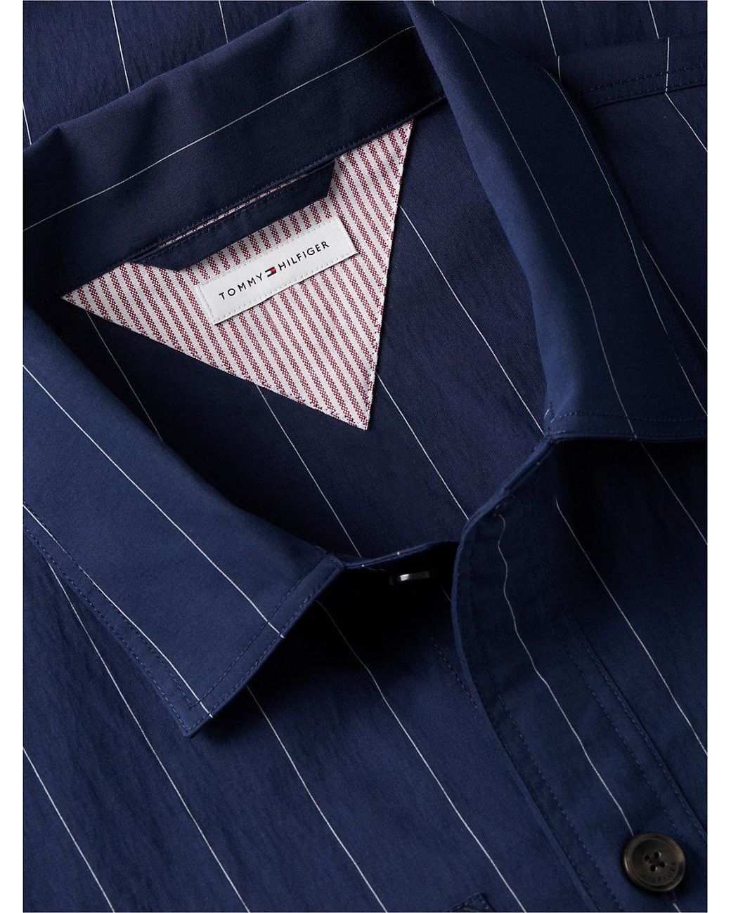Tommy Hilfiger Blue Relaxed Fit Pinstripe Paper Touch Overshirt for men